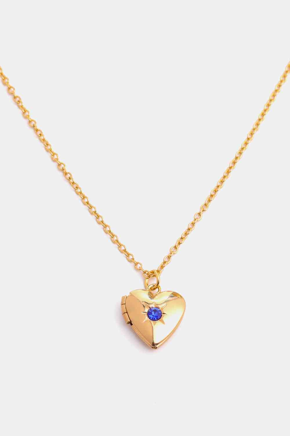 Zircon Heart Shape 14K Gold-Plated Pendant Necklace - AllIn Computer