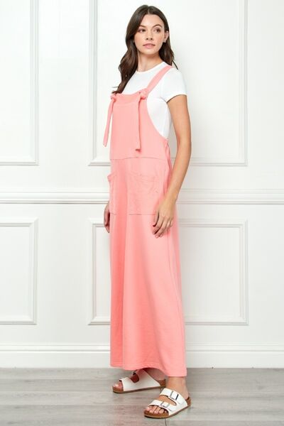 Veveret Wide Strap French Terry Overalls - AllIn Computer