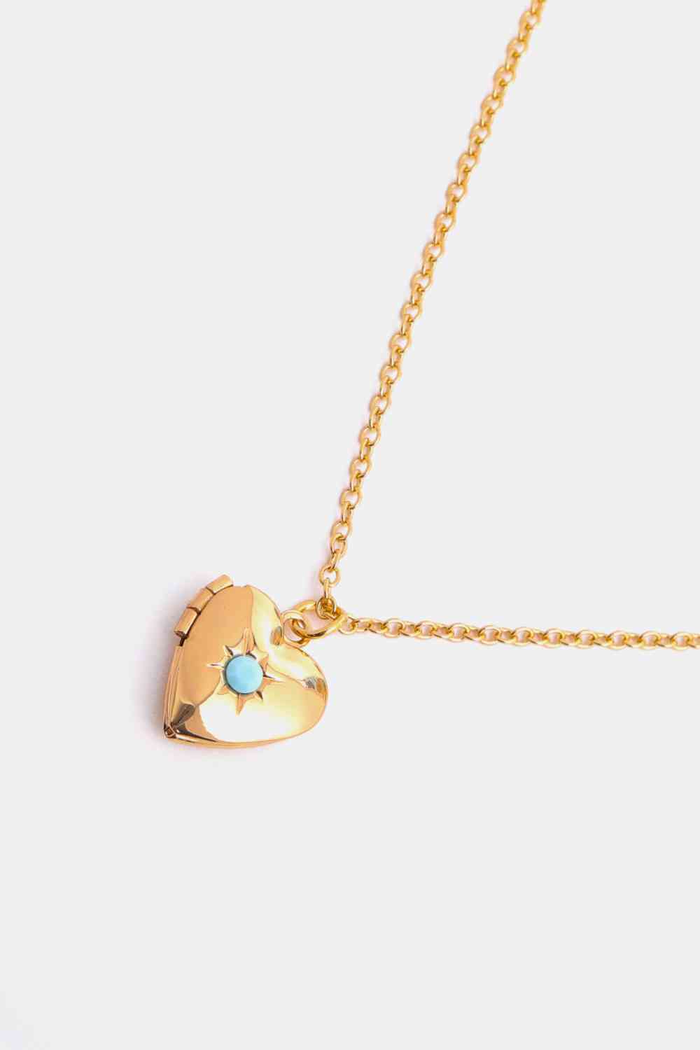 Zircon Heart Shape 14K Gold-Plated Pendant Necklace - AllIn Computer