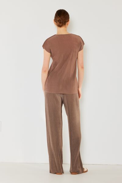 Marina West Swim Rib Pleated Cap Sleeve Top - AllIn Computer