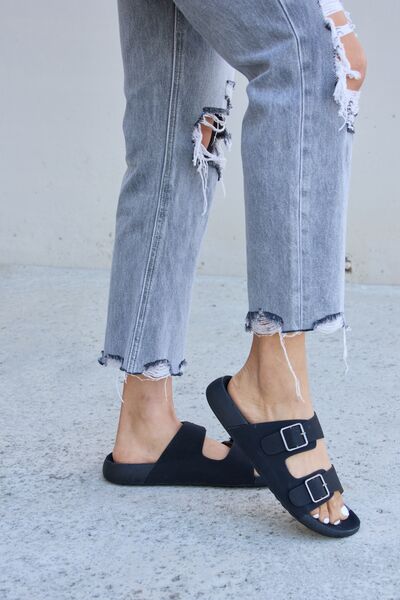 Forever Link Double Buckle Open-Toe Sandals - AllIn Computer