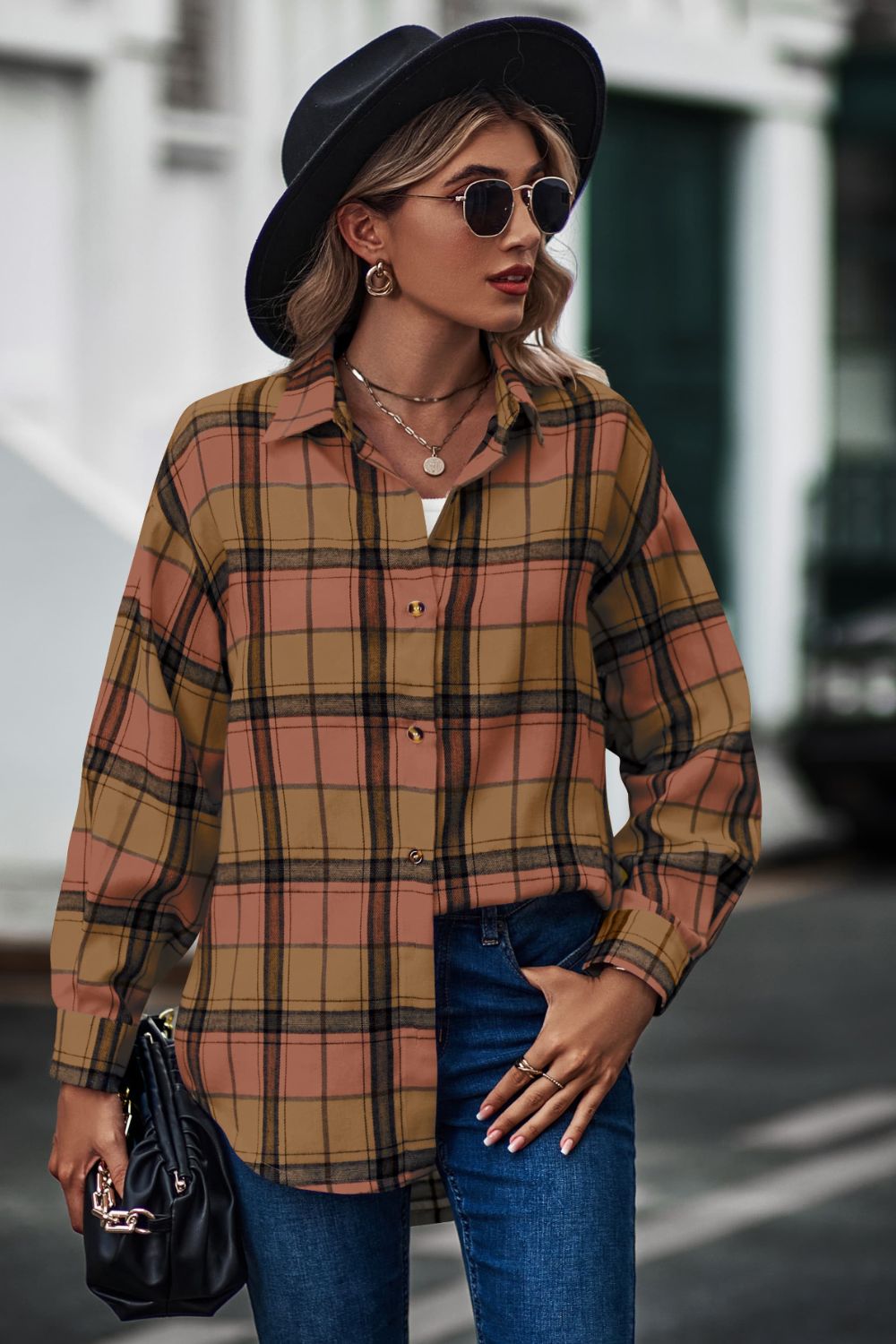 Plaid Long Sleeve Shirt - AllIn Computer