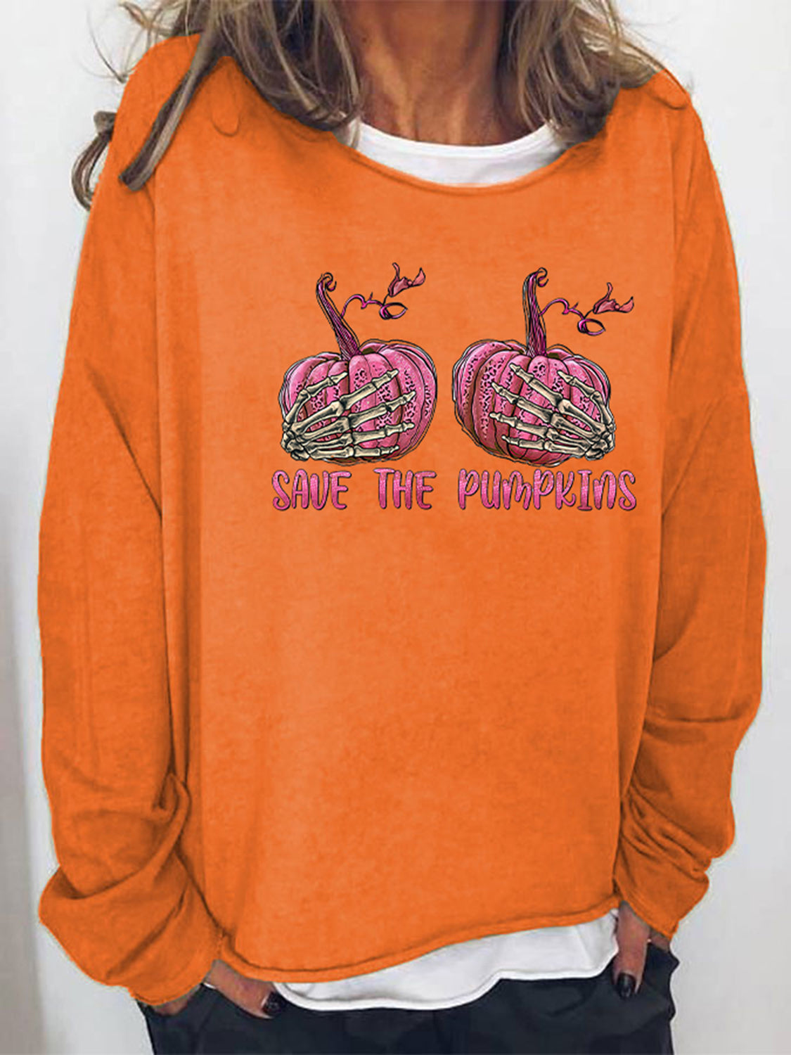 SAVE THE PUMPKIN Graphic Full Size Sweatshirt - AllIn Computer