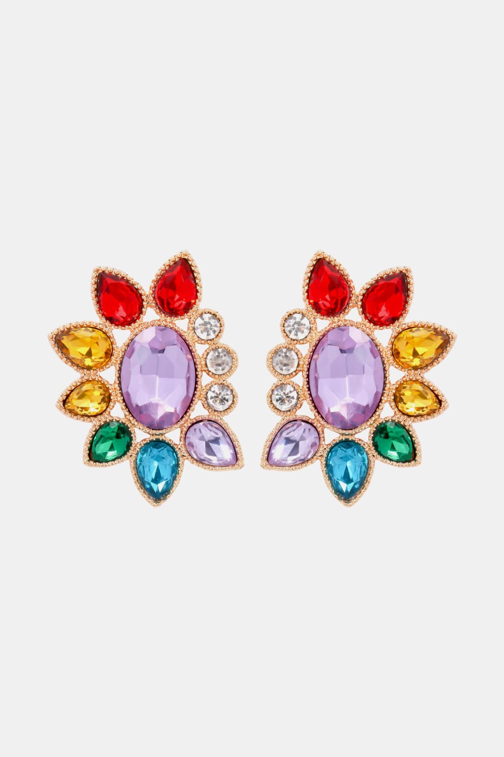 Geometrical Shape Glass Stone Dangle Earrings - AllIn Computer