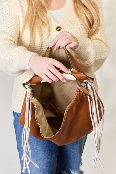 SHOMICO Fringe Detail Contrast Handbag - AllIn Computer