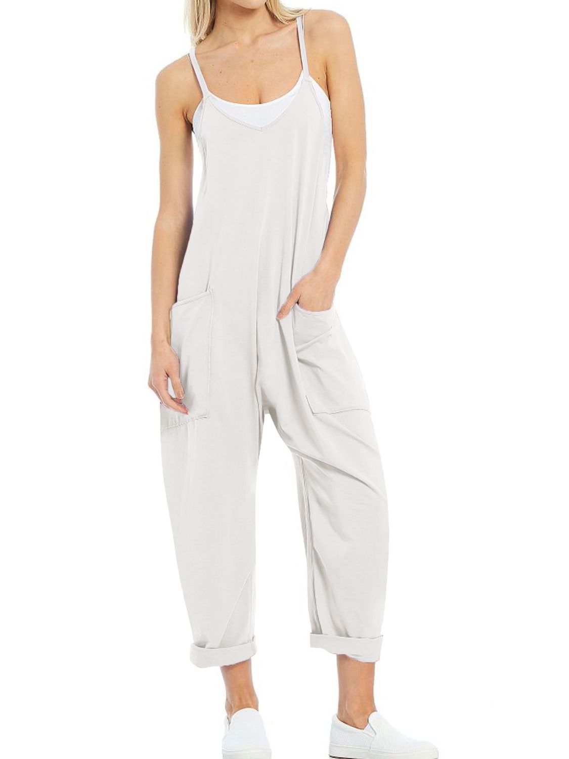 Spaghetti Strap Jumpsuit with Pockets - AllIn Computer
