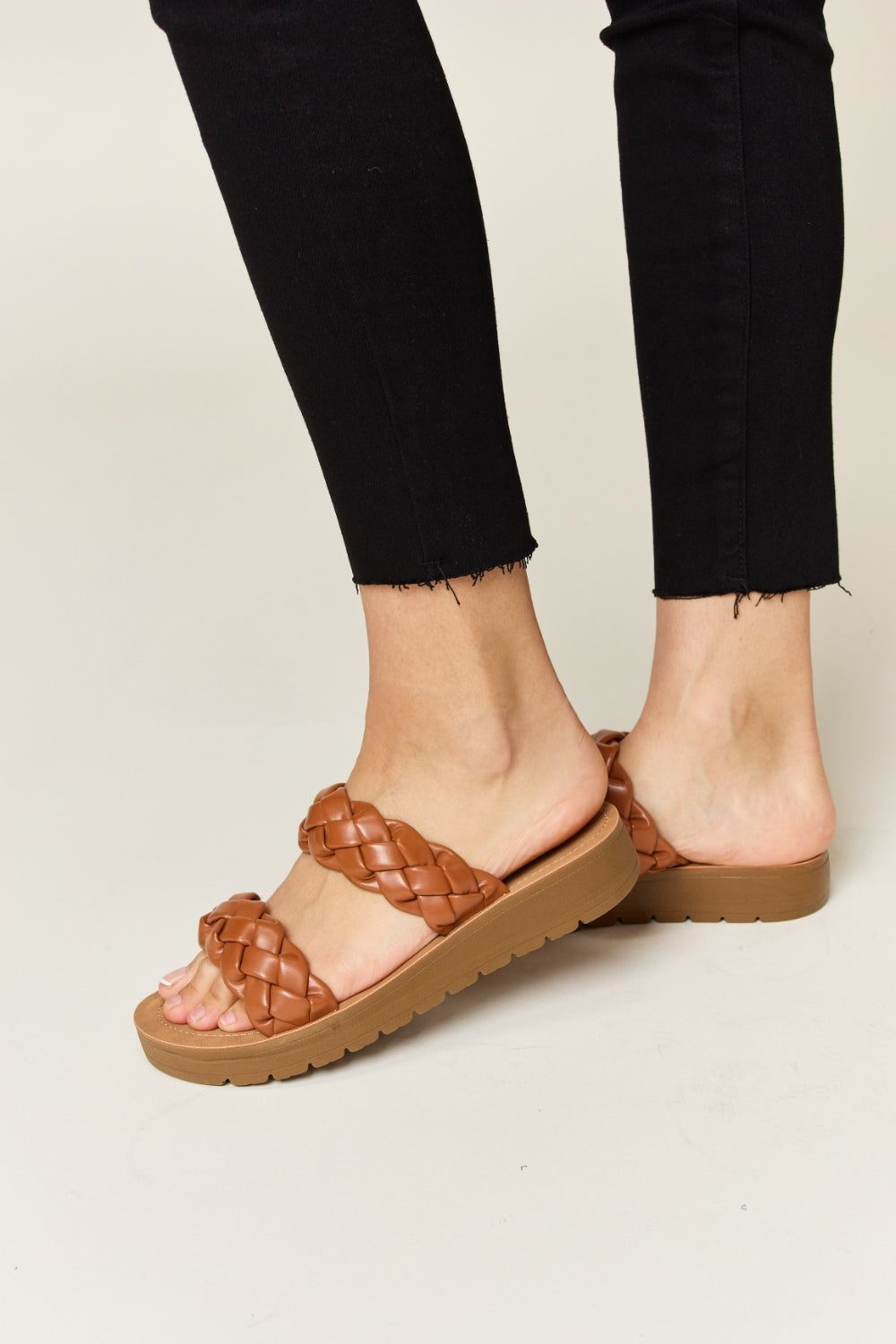 WILD DIVA Woven Dual Band Platform Sandals - AllIn Computer
