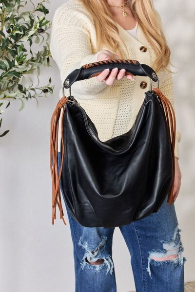SHOMICO Fringe Detail Contrast Handbag - AllIn Computer