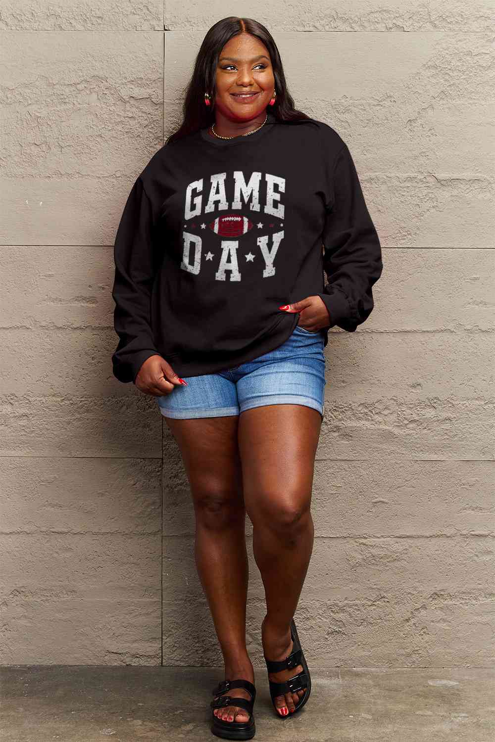 Simply Love Full Size GAME DAY Graphic Sweatshirt - AllIn Computer