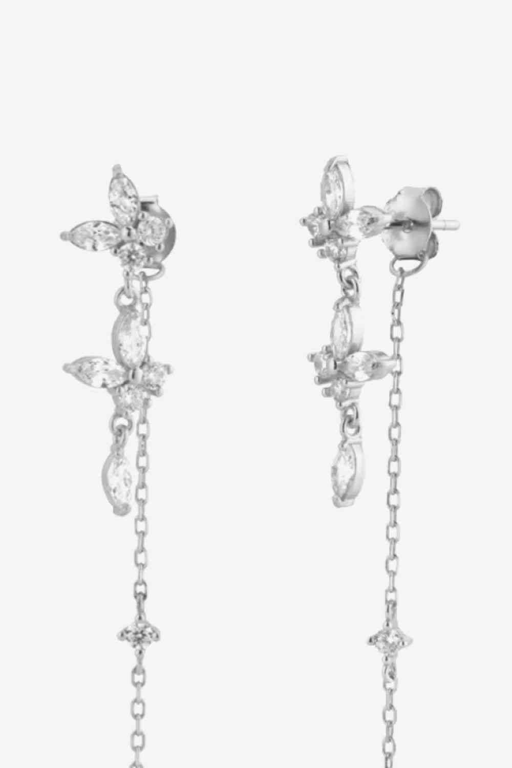 Inlaid Zircon 925 Sterling Silver Earrings - AllIn Computer
