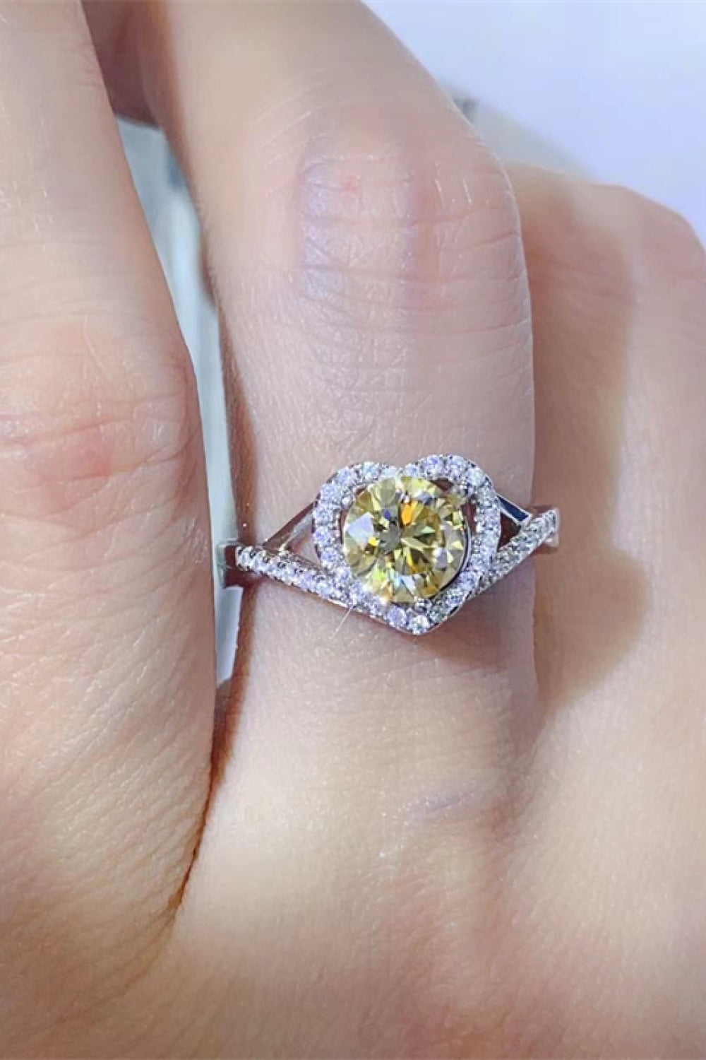 Adored 1 Carat Moissanite 925 Sterling Silver Heart Ring - AllIn Computer