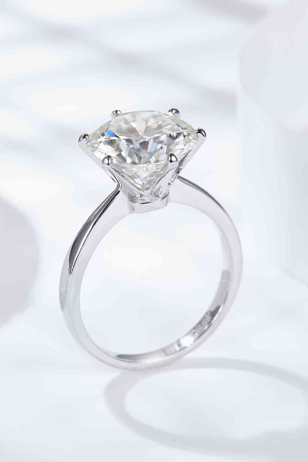 Platinum-Plated 5-Carat  Moissanite Solitaire Ring - AllIn Computer