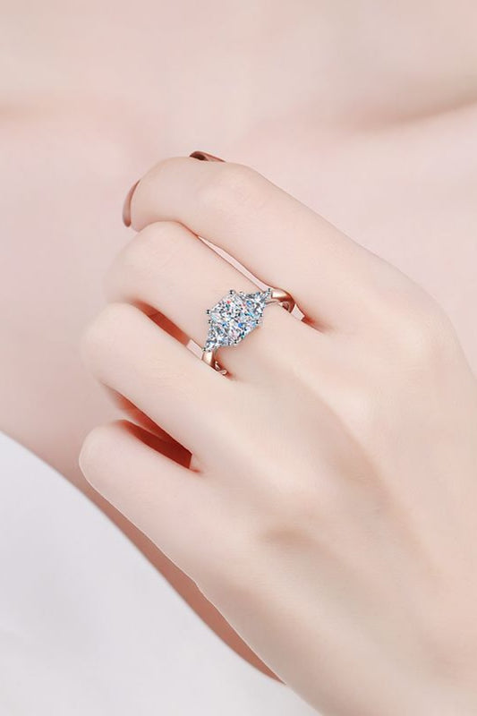 3 Carat Moissanite 925 Sterling Silver Rhodium-Plated Ring - AllIn Computer