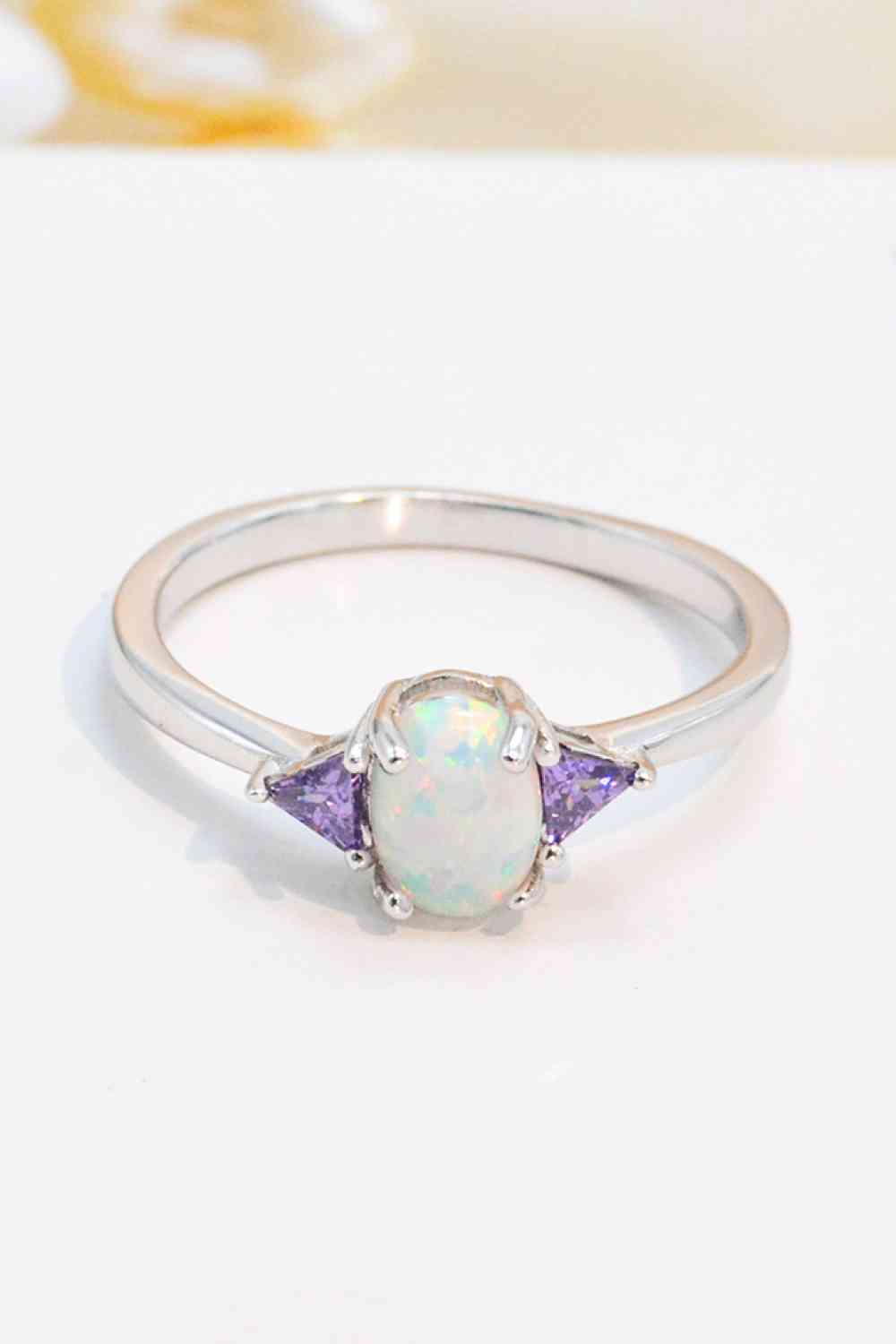 Contrast 925 Sterling Silver Opal Ring - AllIn Computer