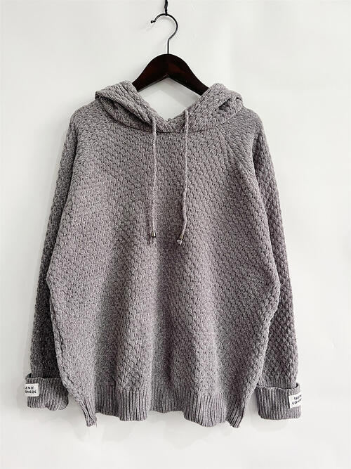 Drawstring Long Sleeve  Hooded Sweater - AllIn Computer