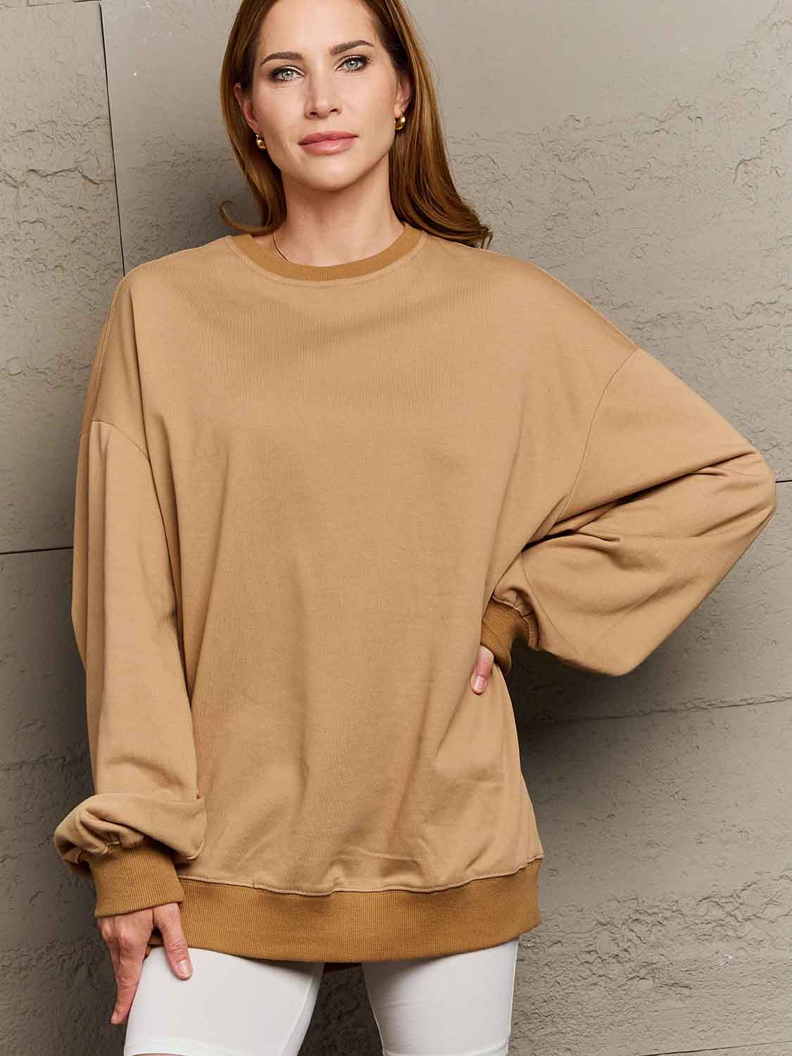 Simply Love Full Size Dropped Shoulder Sweatshirt - AllIn Computer