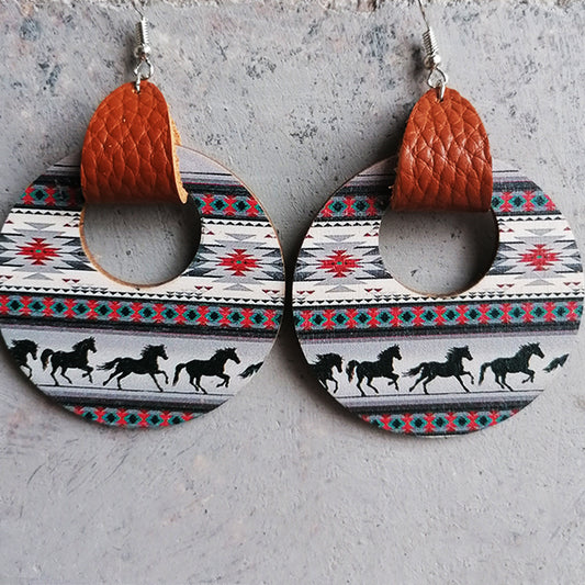 Round Shape Wooden Dangle Earrings - AllIn Computer