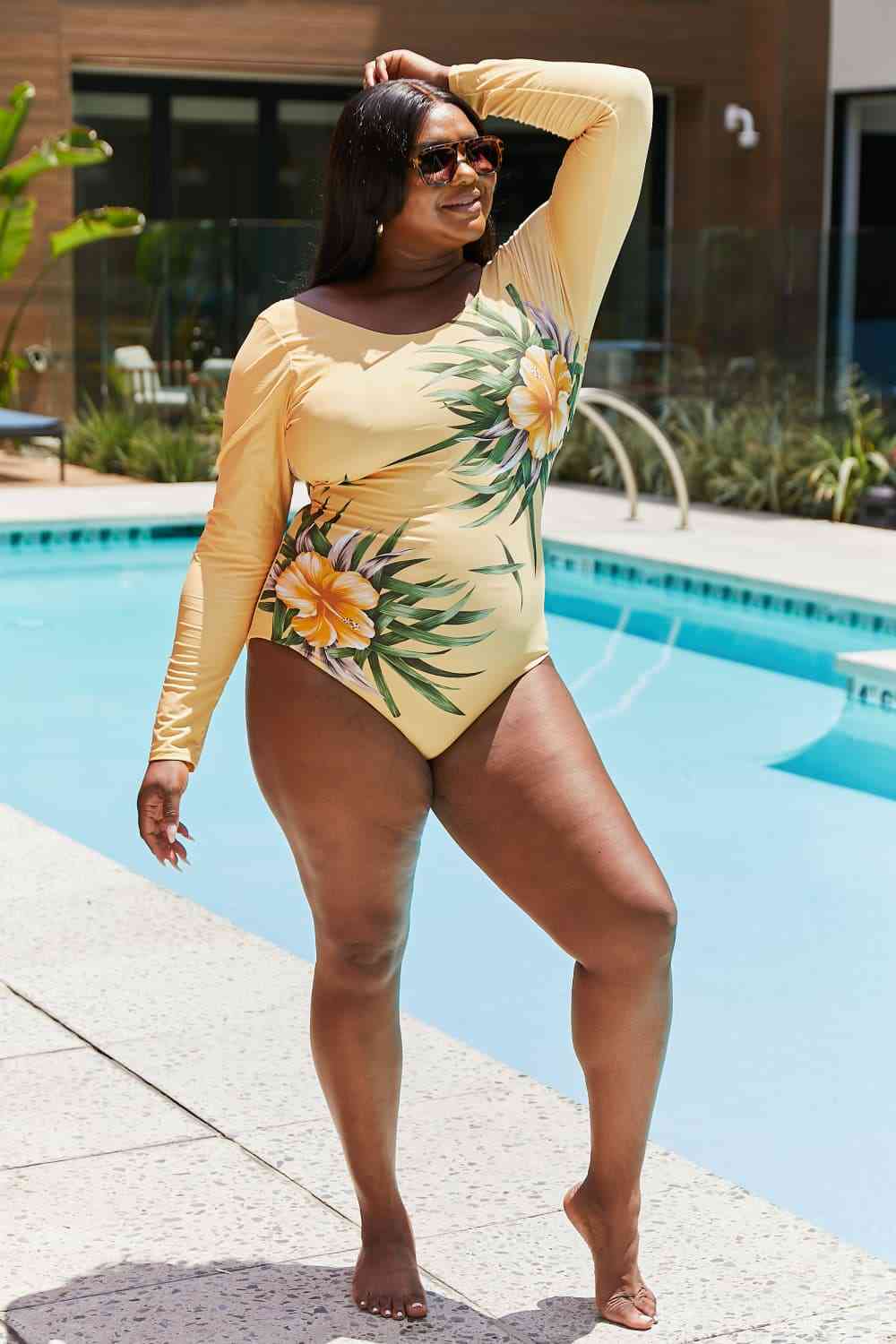 Marina West Swim Cool Down Longsleeve One-Piece Swimsuit - AllIn Computer