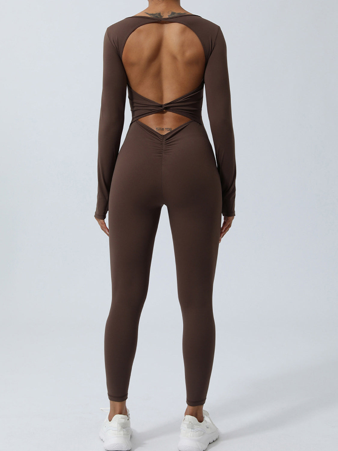 Twisted Backless Long Sleeve Jumpsuit - AllIn Computer