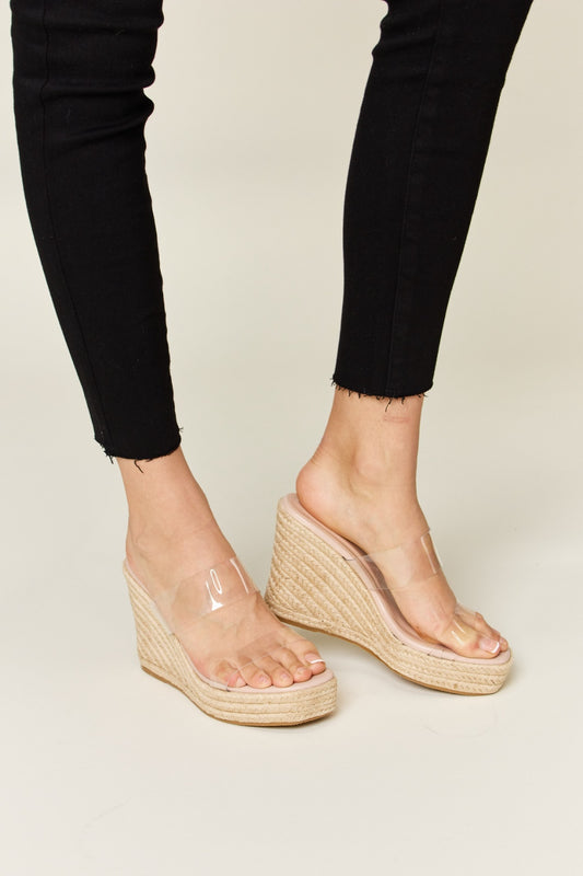 Forever Link Clear Strap Espadrille Platform Wedge Sandals - AllIn Computer