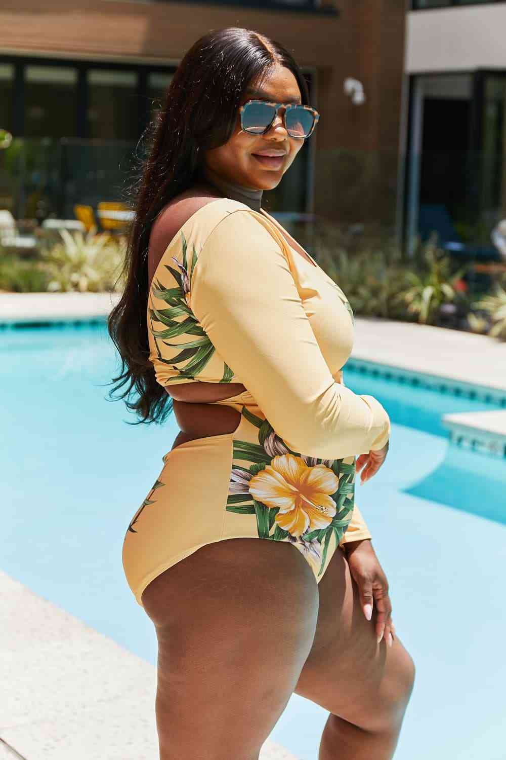 Marina West Swim Cool Down Longsleeve One-Piece Swimsuit - AllIn Computer