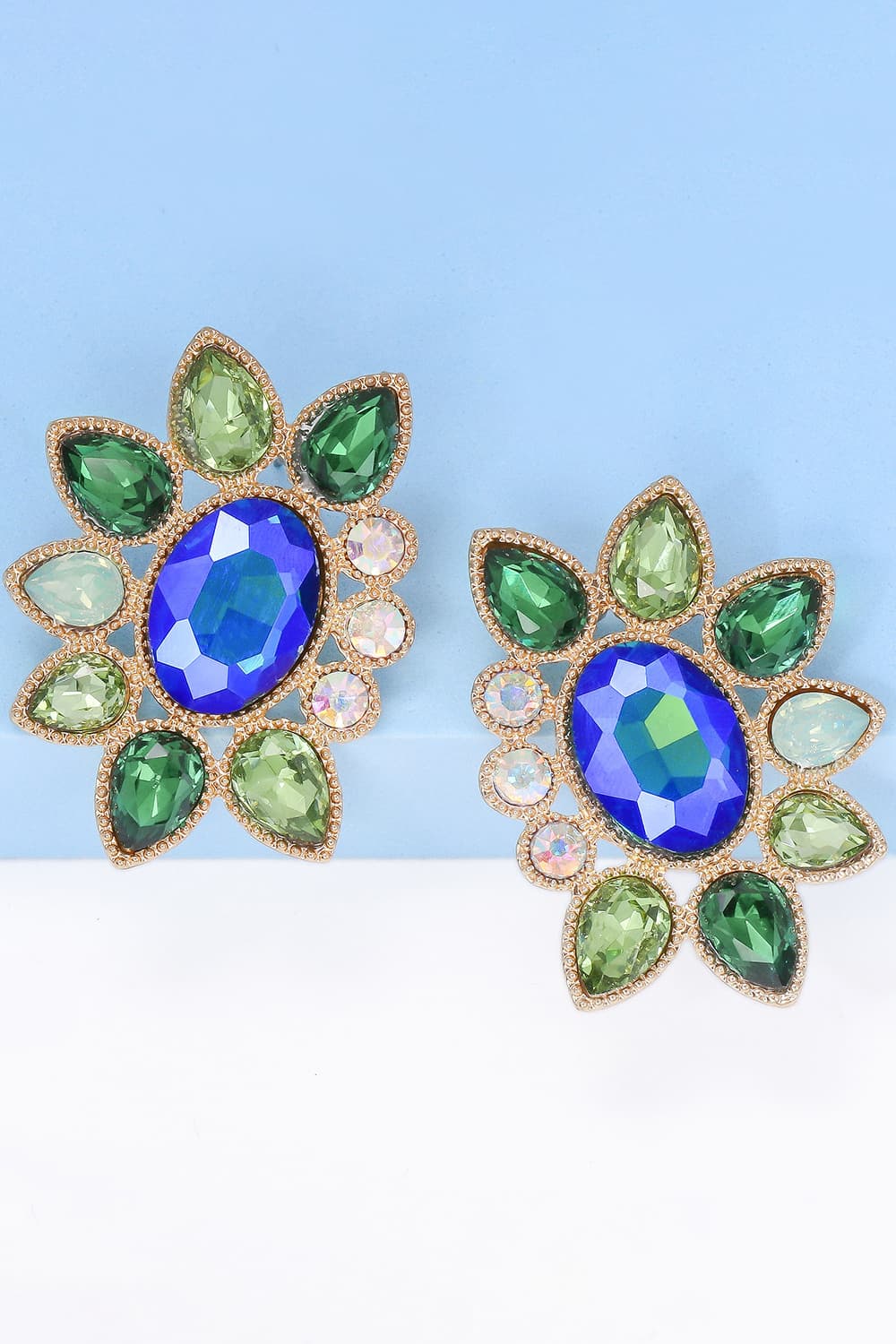 Geometrical Shape Glass Stone Dangle Earrings - AllIn Computer