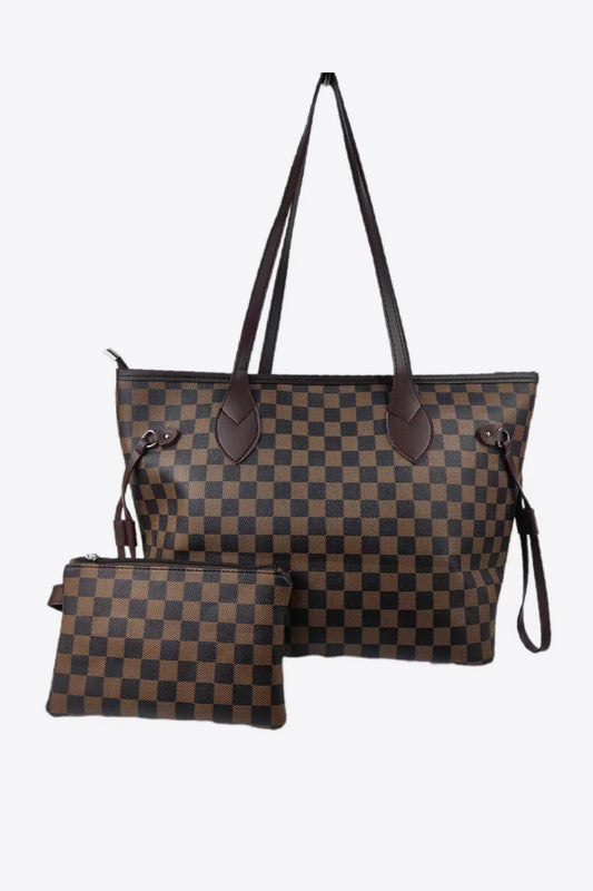 Checkered PVC Two-Piece Bag Set - AllIn Computer