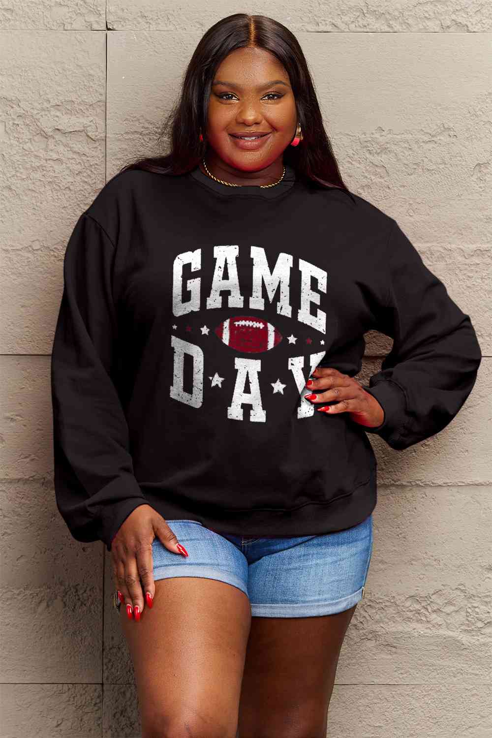 Simply Love Full Size GAME DAY Graphic Sweatshirt - AllIn Computer