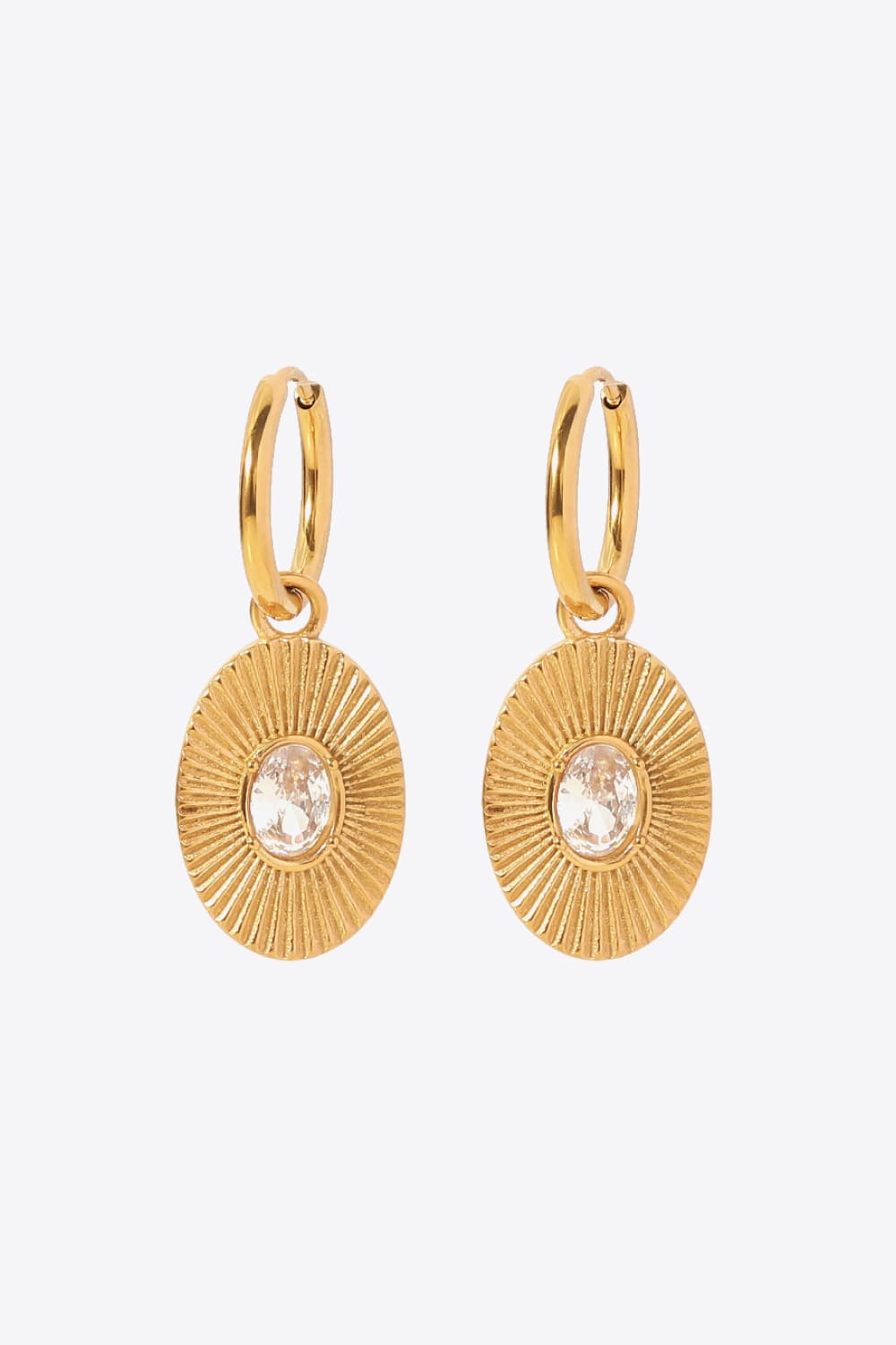 Stainless Steel Oval Dangle Earrings - AllIn Computer