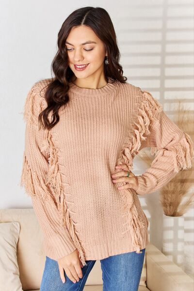 And The Why Tassel Detail Long Sleeve Sweater - AllIn Computer