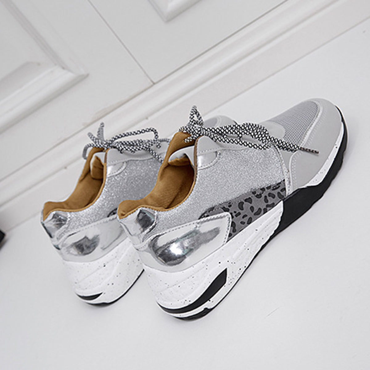 Lace-Up Round Toe Platform Sneakers - AllIn Computer
