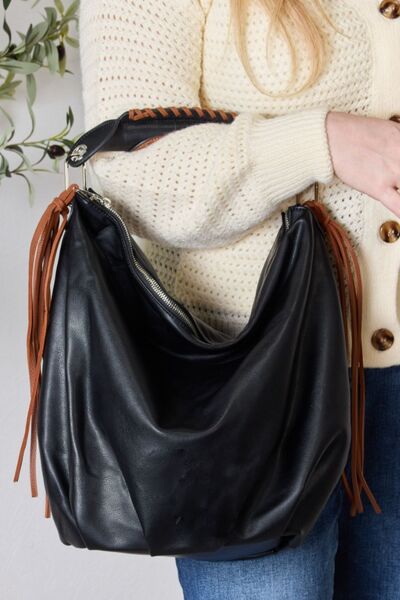 SHOMICO Fringe Detail Contrast Handbag - AllIn Computer