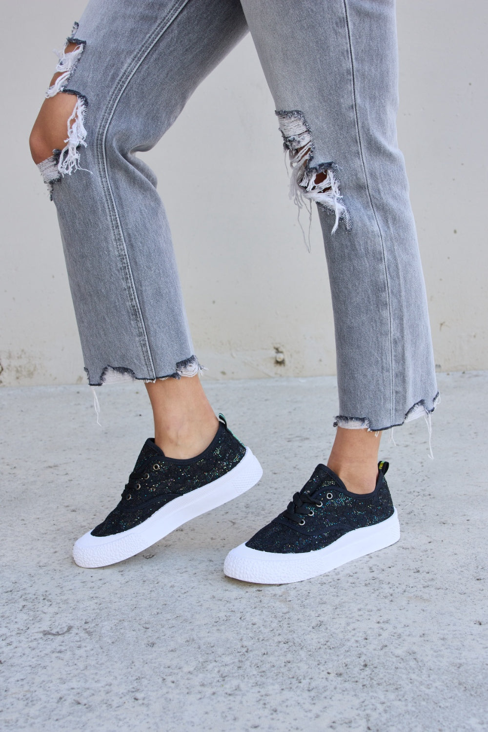 Forever Link Sequin Lace-Up Platform Sneakers - AllIn Computer