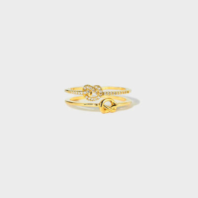 925 Sterling Silver Double-Layered Knot Ring - AllIn Computer