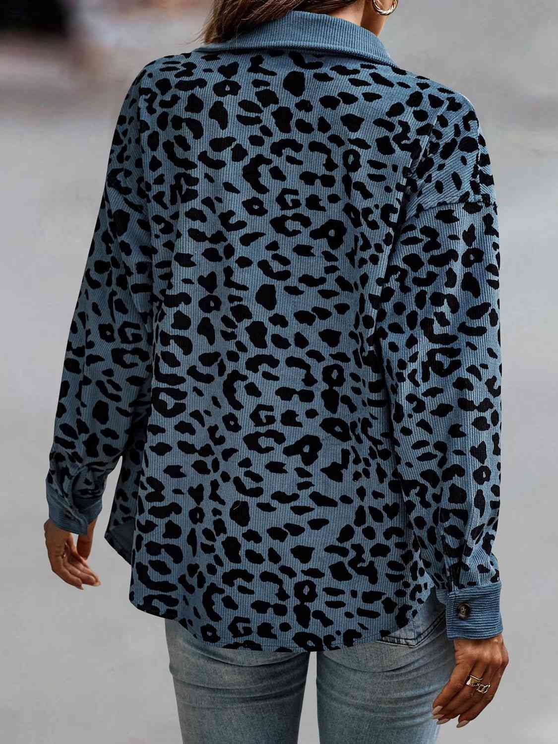 Full Size Leopard Buttoned Jacket - AllIn Computer