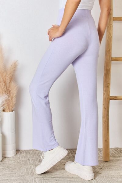 RISEN Full Size High Waist Ultra Soft Knit Flare Pants - AllIn Computer