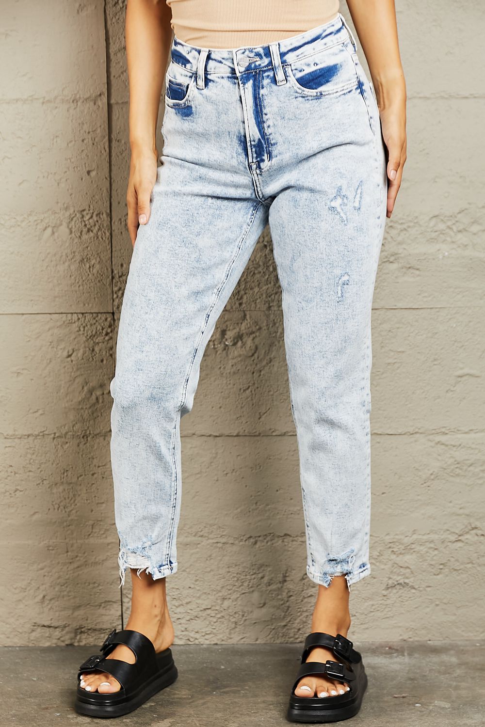 BAYEAS High Waisted Acid Wash Skinny Jeans - AllIn Computer