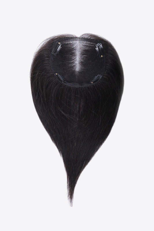 12" 9*14 Fully Hand Made Human Virgin Hair Topper in Black 150% Density - AllIn Computer