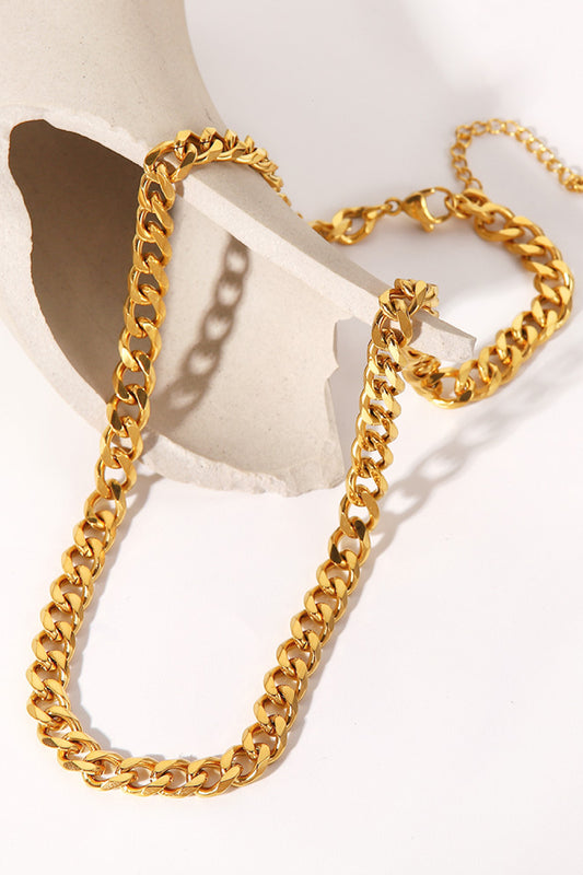 Minimalist 18K Gold Plated Curb Chain Necklace - AllIn Computer