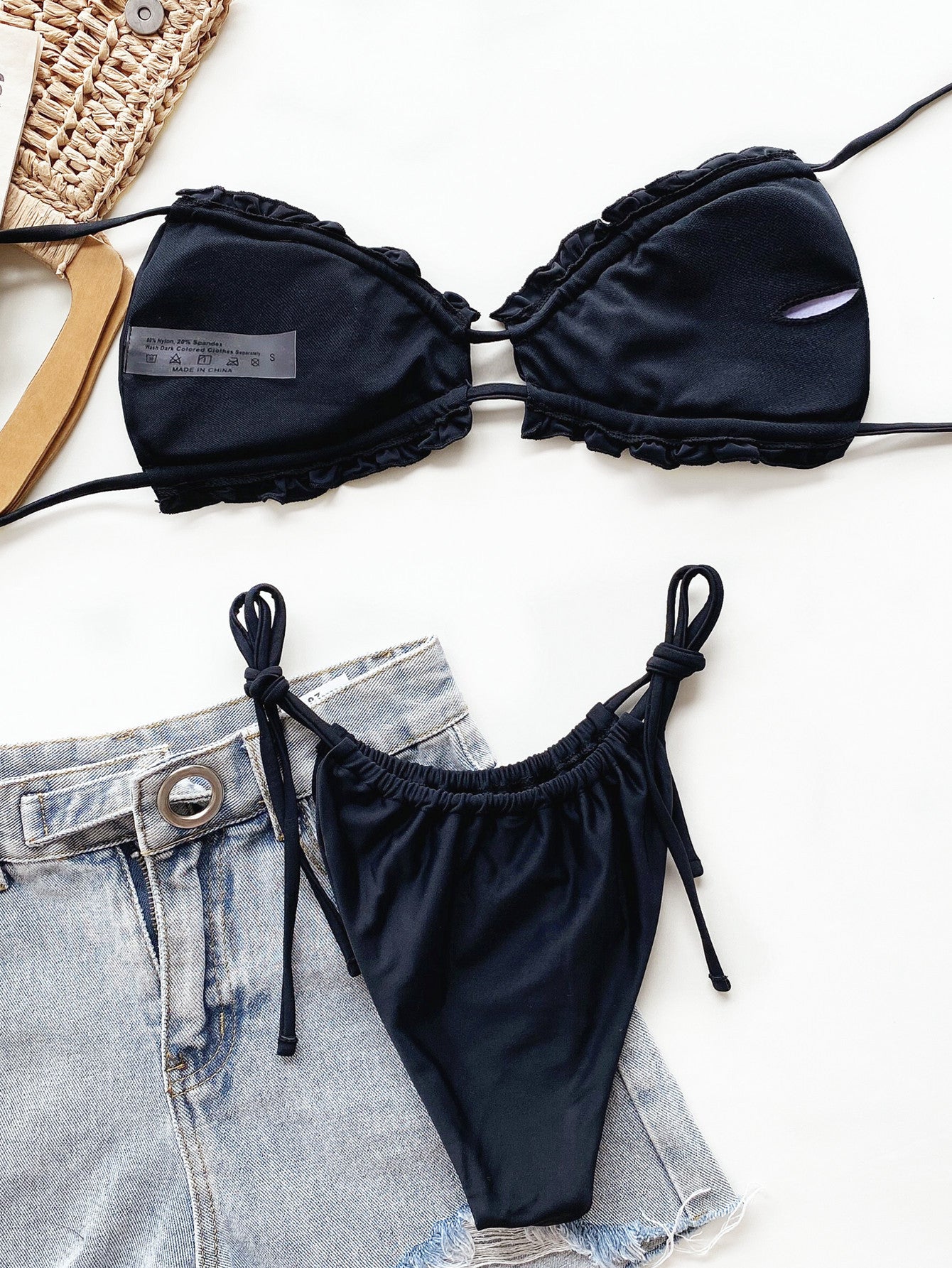 Frill Trill Halter Neck Bikini Set - AllIn Computer