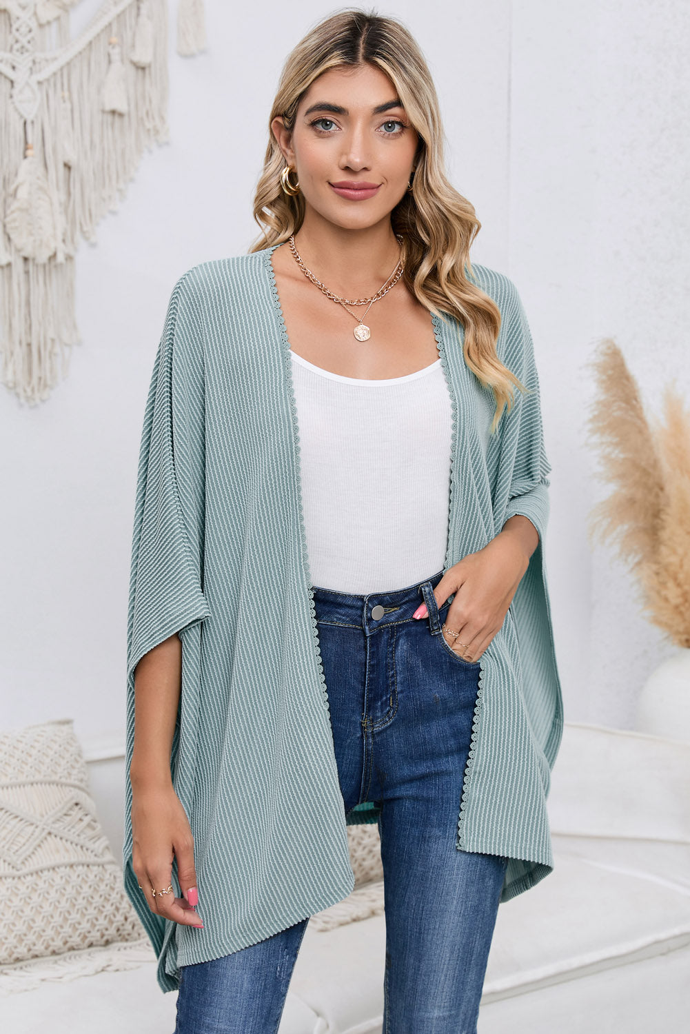 Open Front Dolman Sleeve Cardigan - AllIn Computer