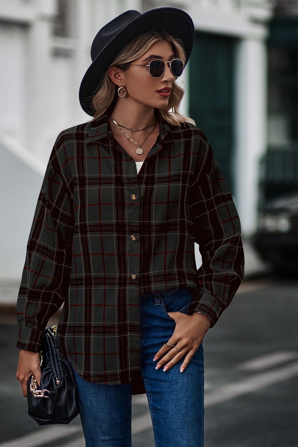 Plaid Long Sleeve Shirt - AllIn Computer