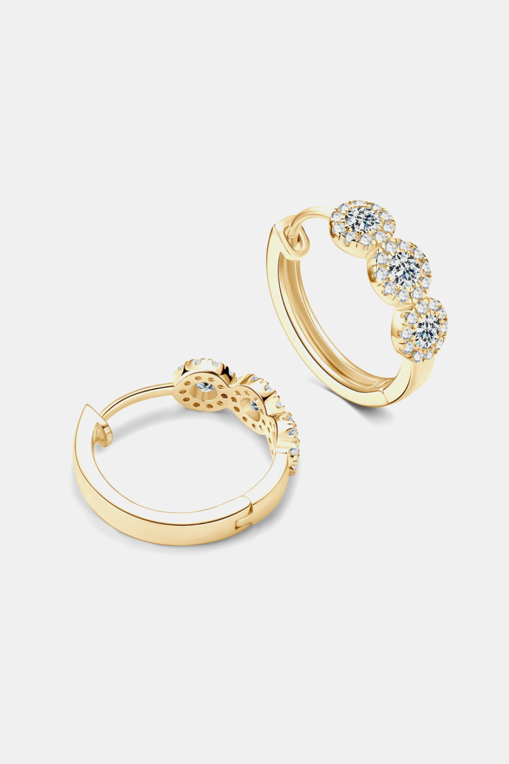 Moissanite 925 Sterling Silver Huggie Earrings - AllIn Computer