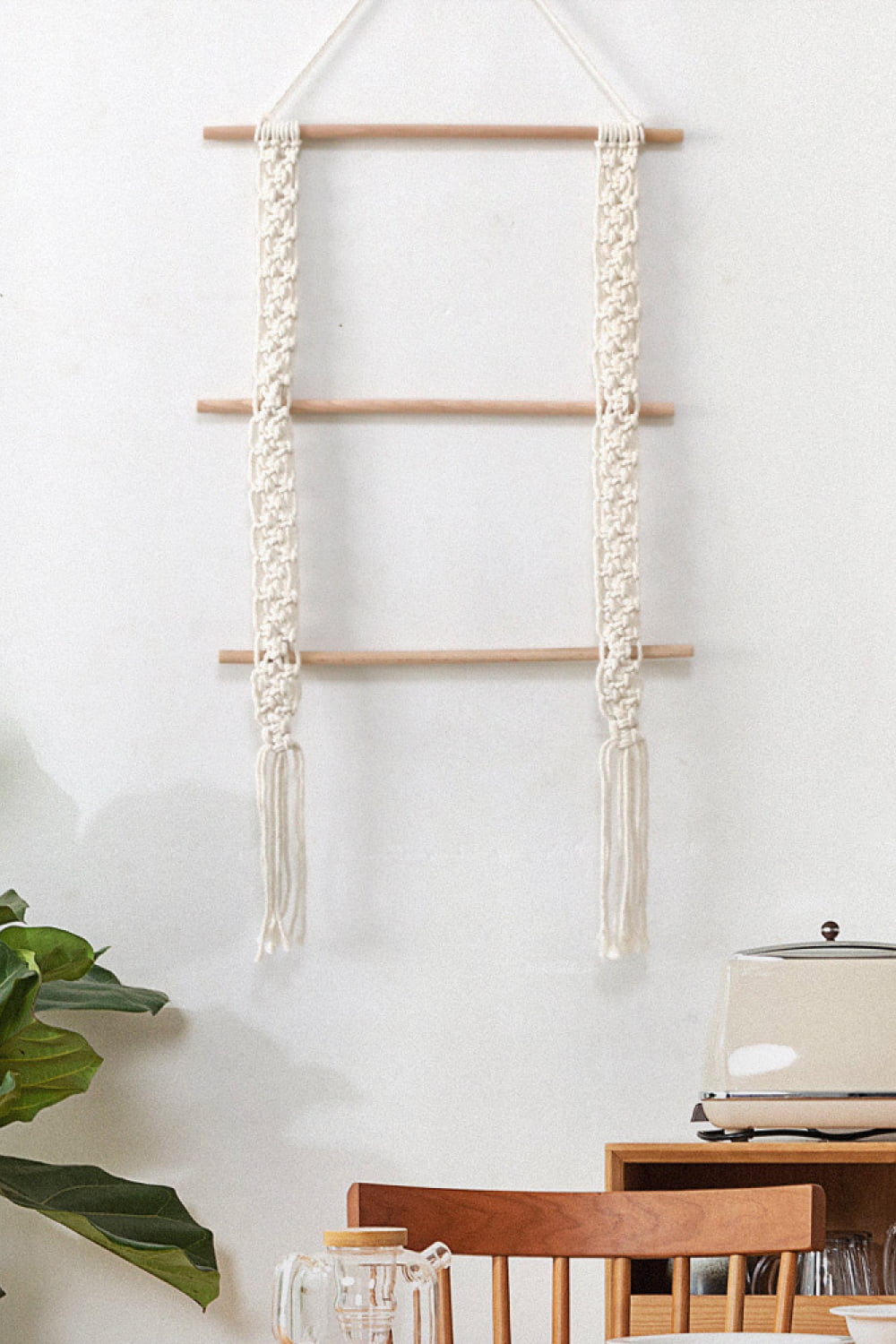 Macrame Hanging Wall Ladder Piece - AllIn Computer