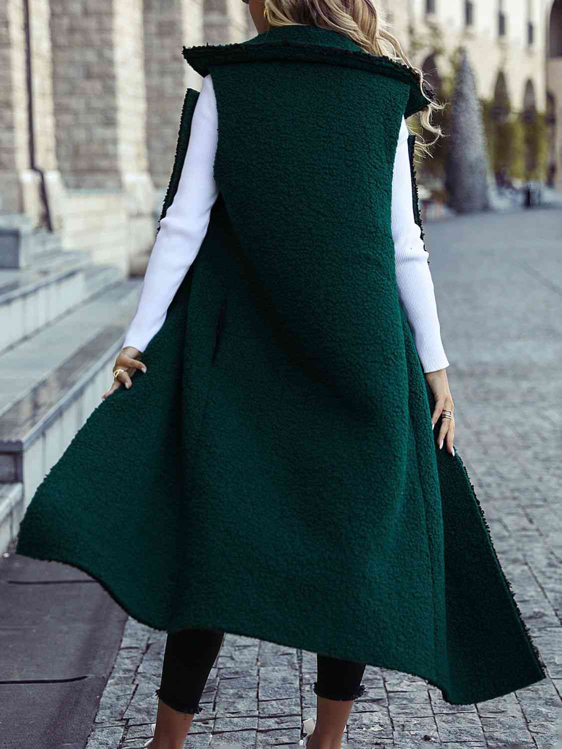 Lapel Collar Sleeveless Coat Vest - AllIn Computer