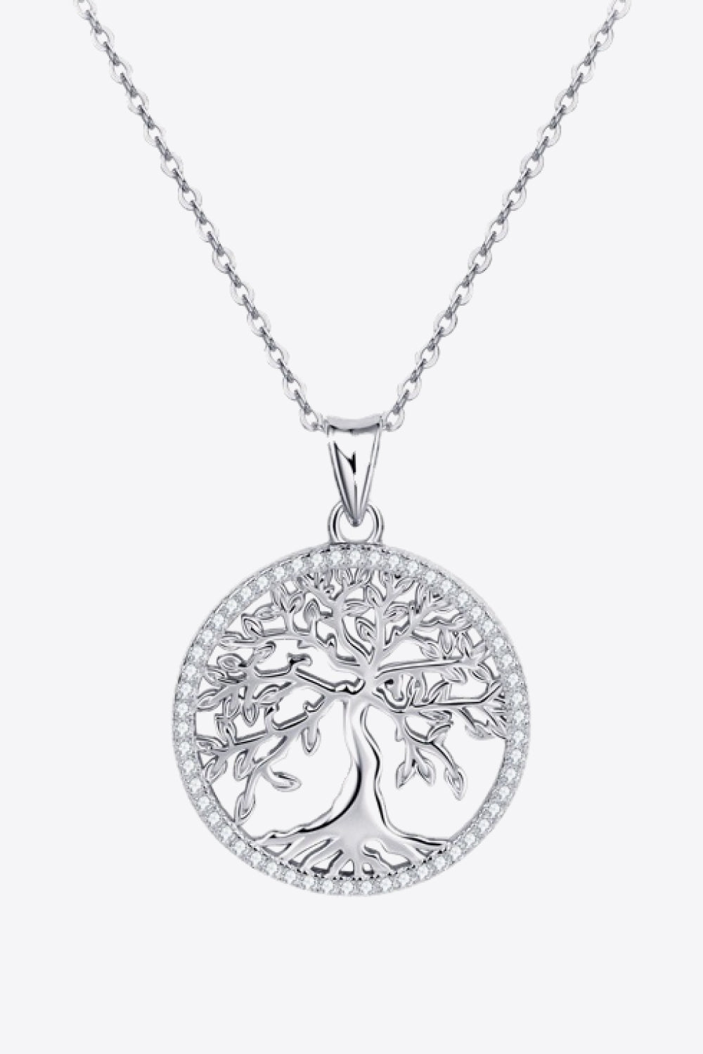 Adored 925 Sterling Silver Moissanite Tree Pendant Necklace - AllIn Computer
