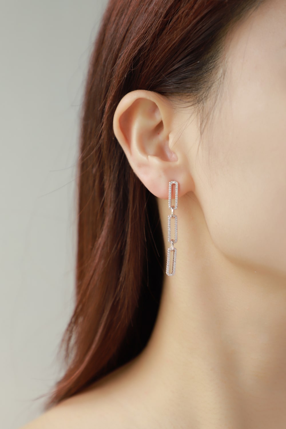 Rhinestone Chunky Chain Drop Earrings - AllIn Computer