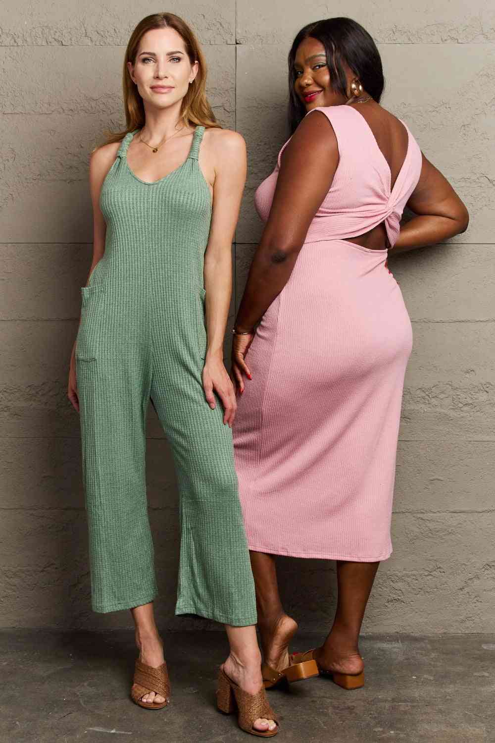 Sew In Love Full Size For The Night Fitted Sleeveless Midi Dress - AllIn Computer