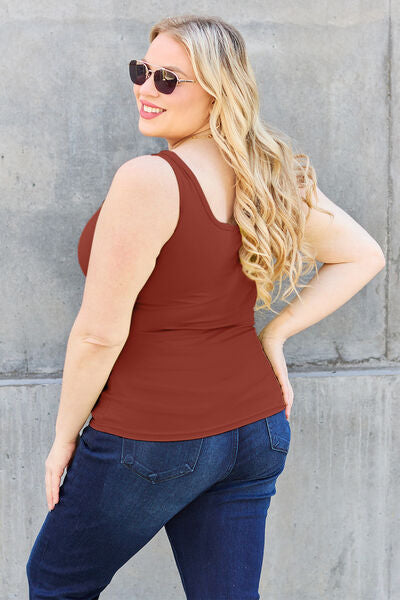 Basic Bae Full Size Square Neck Wide Strap Tank - AllIn Computer