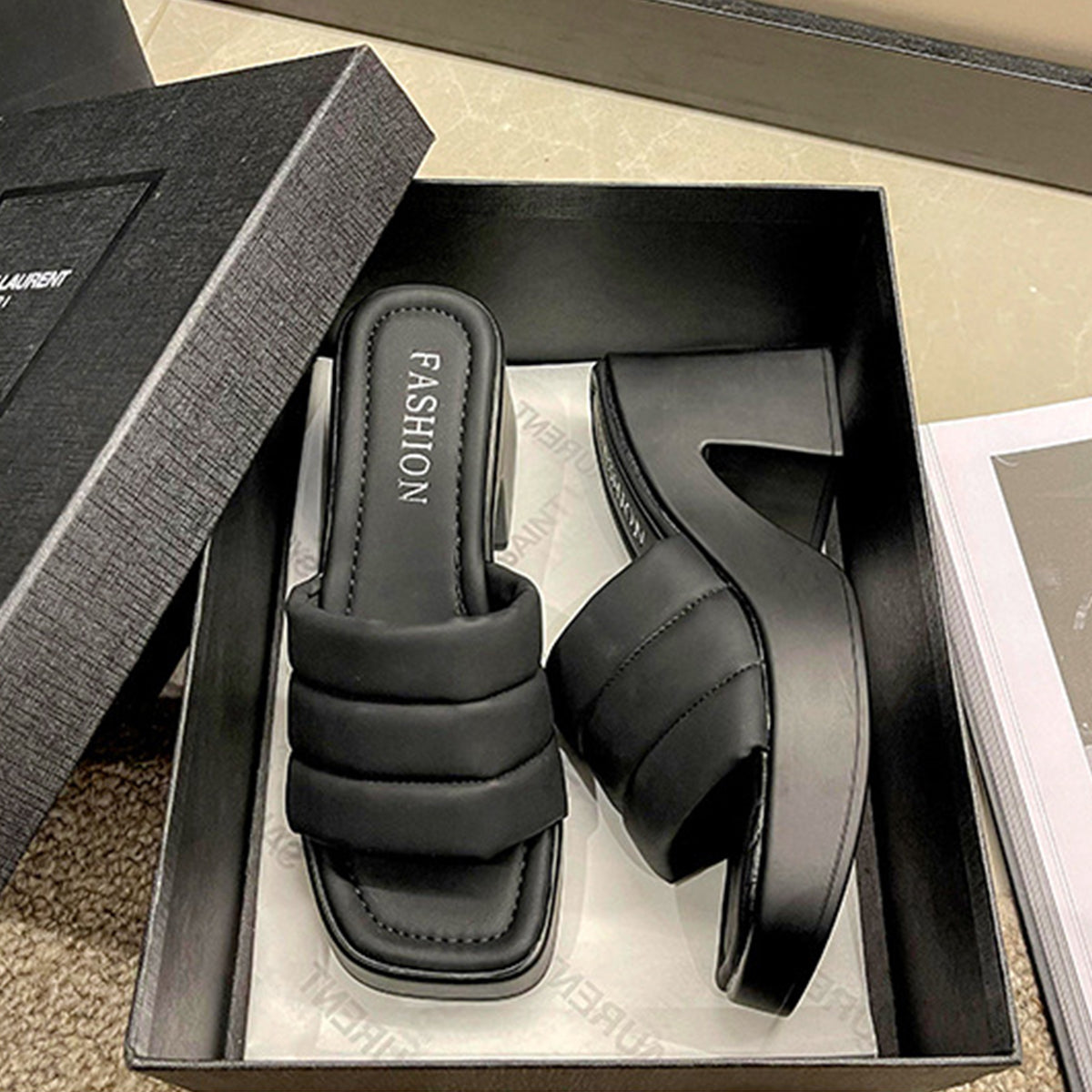 Open Toe Block Heel Sandals - AllIn Computer